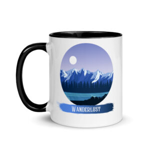 Wanderlust Blue mug with Color Inside