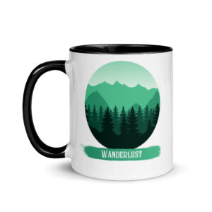 Wanderlust Green mug with Color Inside