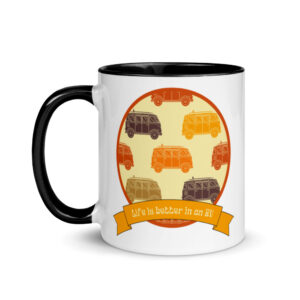 Life is better in an RV Retro Mug with Color Inside