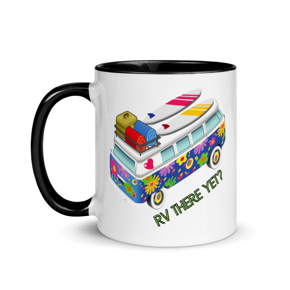 RV there yet? Retro VW Mug with Color Inside