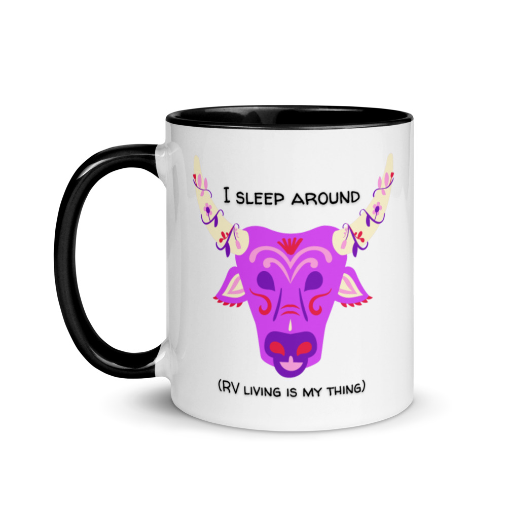 I sleep around Purple Mug with Color Inside