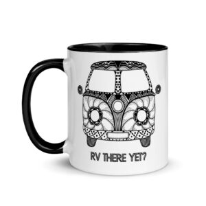 RV there yet? Retro B&W Mug with Color Inside