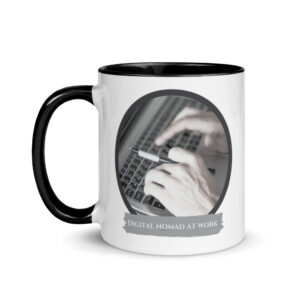 DN at work B&W Mug with Color Inside