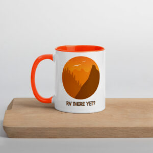 RV there yet? Vintage brown Mug with Color Inside