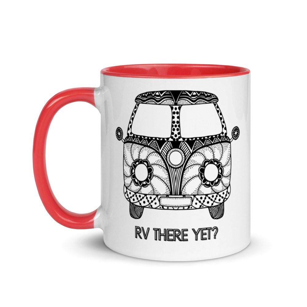 RV there yet? Retro B&W Mug with Color Inside - Billede 2