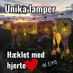 Lamper hæklet med hjerte